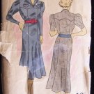 Vintage 30’s DuBarry No 1590 Scalloped Yoke Flared Skirt Day Dress Pattern