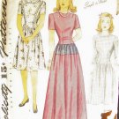 Vintage 40’s Simplicity No 4553 Teen Girl’s Day or Evening Dress Pattern