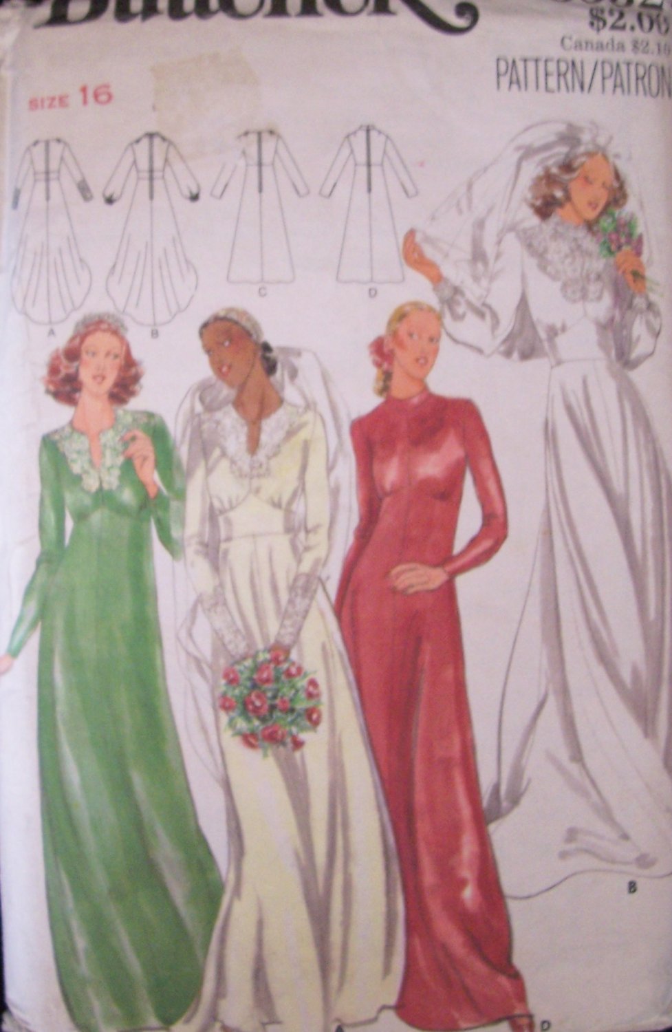 Vintage 70s Butterick 5532 Bridal Gown Bridesmaid Dress Pattern Uncut ...