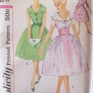 Vintage 50’s Simplicity 2954 Wide Collar Full CIrcle Skirt Cummerbund Dress Pattern Size 14