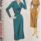 Vintage 1950’s Simplicity 1724 Slim Wiggle Dress Pattern Asymmetrical Front Size 16 ½