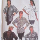 Vintage 80s Simplicity 8355 Oversized Button Front Shirt Pattern Long Short Sleeve Uncut Size 20-24