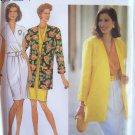 Simplicity 8223 Wrap Bodice Slim Dress Long Jacket Pattern Funnel Neck Uncut Size 18-22