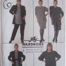Retro 80s Simplicity 8450 Raglan Sleeve Jacket Loose Top Skirt and Pants Pattern Uncut Size 28W-32W