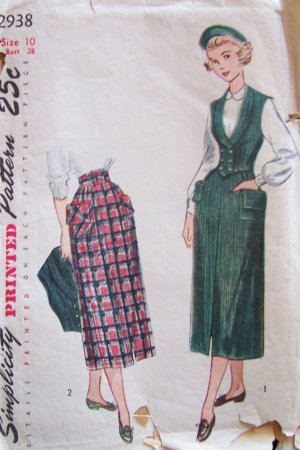 Misses Dress Pattern Style 1949 Single Double Breasted | eBay