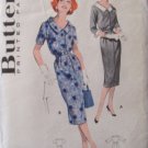 Vintage 50s Butterick 8576 Scoop Neck Slim Spectator Dress Pattern Size 20 B40