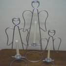 Set of 3 Silver Angel Candle Holders