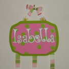 Pink with Green polka dots