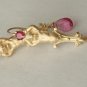 14k Gold French Classical Cherub with Pink Topaz Earrings