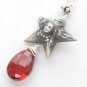 Sterling Silver Vintage French Stars & Garnet Earrings