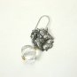 Sterling Silver Bird & Flowers & White Topaz Earrings