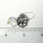 Sterling Silver Bird & Flowers & White Topaz Earrings