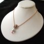 Rose Gold Vermeil Cherub in Shield with Pearl & Tourmaline Necklace