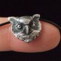 Sterling Silver Vintage Owl Bracelet on Leather Cord