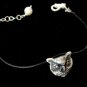 Sterling Silver Vintage Owl Bracelet on Leather Cord