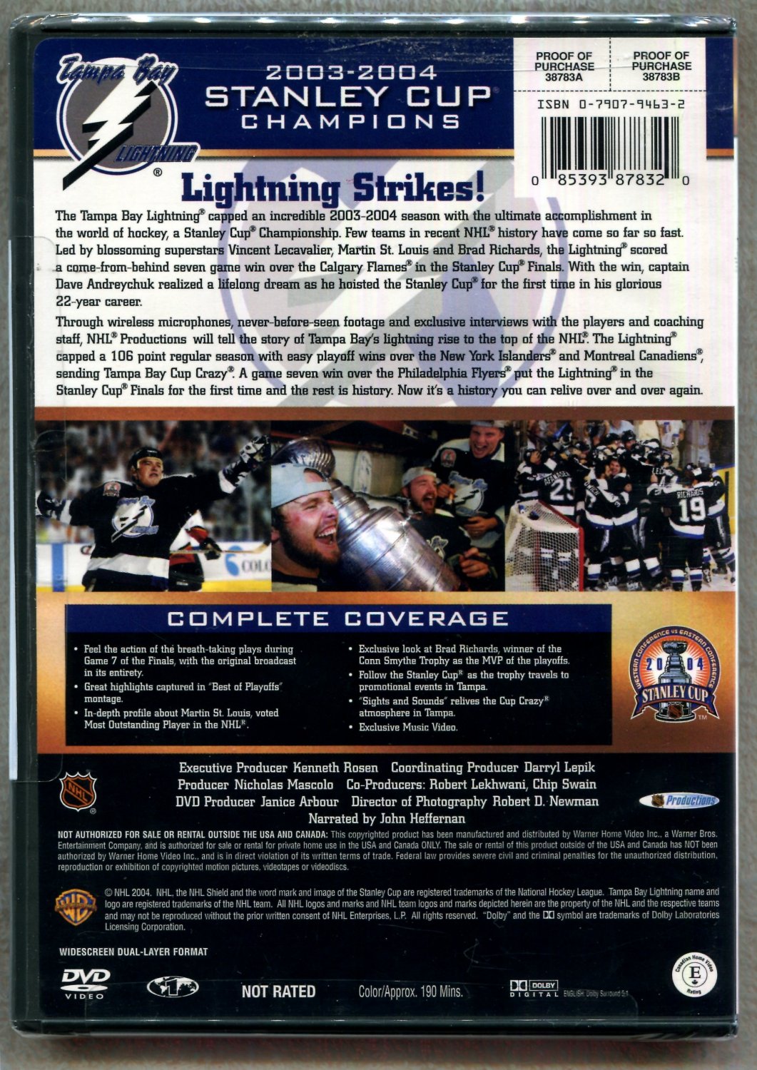 DVD Stanley Cup Tampa Bay Lightning 20032004 Champions