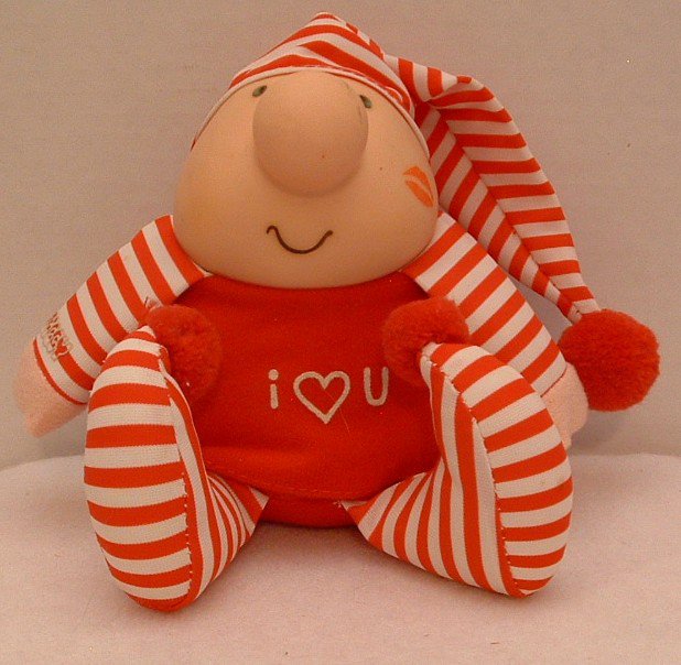 Stuffed Plushie Ziggy Doll 7" Red Striped PJs Tom Wilson Vintage 1989 3