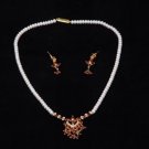 Pendant Set With Earrings, American Diamond Stones