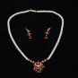 Pendant Set With Earrings, American Diamond Stones