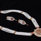 Ranihar Pendant Set with Earrings and Diamond Stones