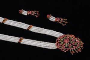 Single Row Pendant Set with Sapphire, Ruby, Real Stones