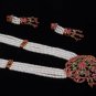 Single Row Pendant Set with Sapphire, Ruby, Real Stones