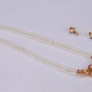 Pearls Pendant Set of Ruby, Emerald, Stones & Earrings