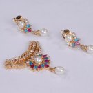 Pendant Set with American Diamond Stones & Pearls