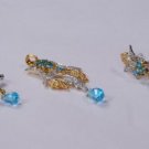 Pendant Set of White & Gold Polished American Diamonds
