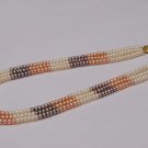 Multicolored Pearl Chain of 3 Lines