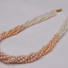 Pearls Chain with Rice Twisted Multicolored Pearls