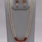 Pearls Pendant Set with Corals, Pearls & Earrings