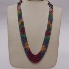 Multicolored Chain with Real Stone Beeds Ruby, Emerald.