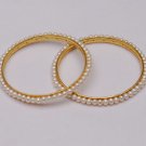 Pearls Bangles with Gold Plating