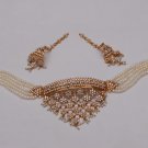 Choker Pendant of American Diamond & Half Round Pearls