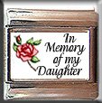 IN MEMORY OF DAUGHTER RED ROSE ITALIAN CHARM