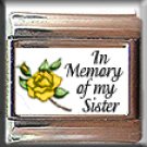 IN MEMORY OF SISTER YELLOW ROSE BUD ITALIAN CHARM