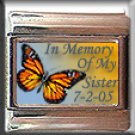 IN MEMORY OF SISTER BUTTERFLY ITALIAN CHARM CHARMS