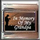 IN MEMORY OF GRANDPA FISHING ITALIAN CHARM