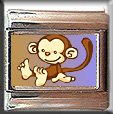 BROWN MONKEY CUTE ITALIAN PHOTO CHARM