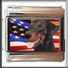 BLACK DOBERMAN PINSCHER ITALIAN CHARM CHARMS