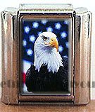 EAGLE AND AM FLAG ITALIAN CHARM