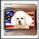 BICHON FRISE AND AM FLAG ITALIAN CHARM