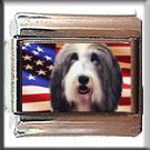 BEARDED COLLIE AND AM FLAG ITALIAN CHARM