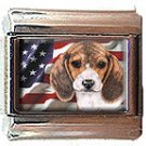 BEAGLE AND AM FLAG ITALIAN CHARM