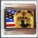 CHOW CHOW AND AM FLAG ITALIAN CHARM