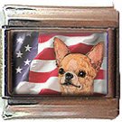 CHIHUAHUA AND AM FLAG ITALIAN CHARM