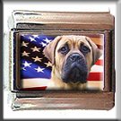 MASTIFF AND AM FLAG ITALIAN CHARM