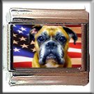 BOXER AND AM FLAG ITALIAN CHARM