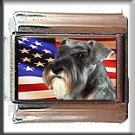 MINIATURE SCHNAUZER AND AM FLAG ITALIAN CHARM